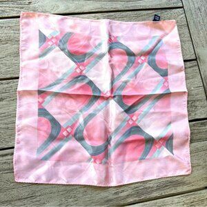 Pure Silk Pink & Gray Twilly Square Scarf